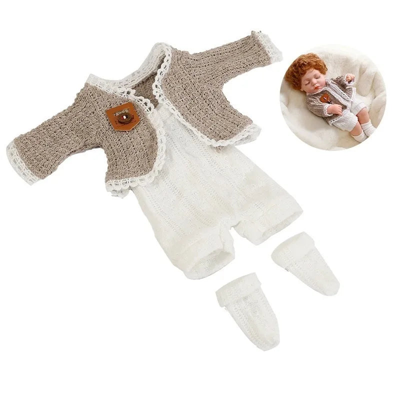 For 12 Inch Baby Reborn Dolls Outfits Clothes Baby Doll 30cm Dress T-Shirt Pants Clothing Winter Plush Pajama Set Accessories