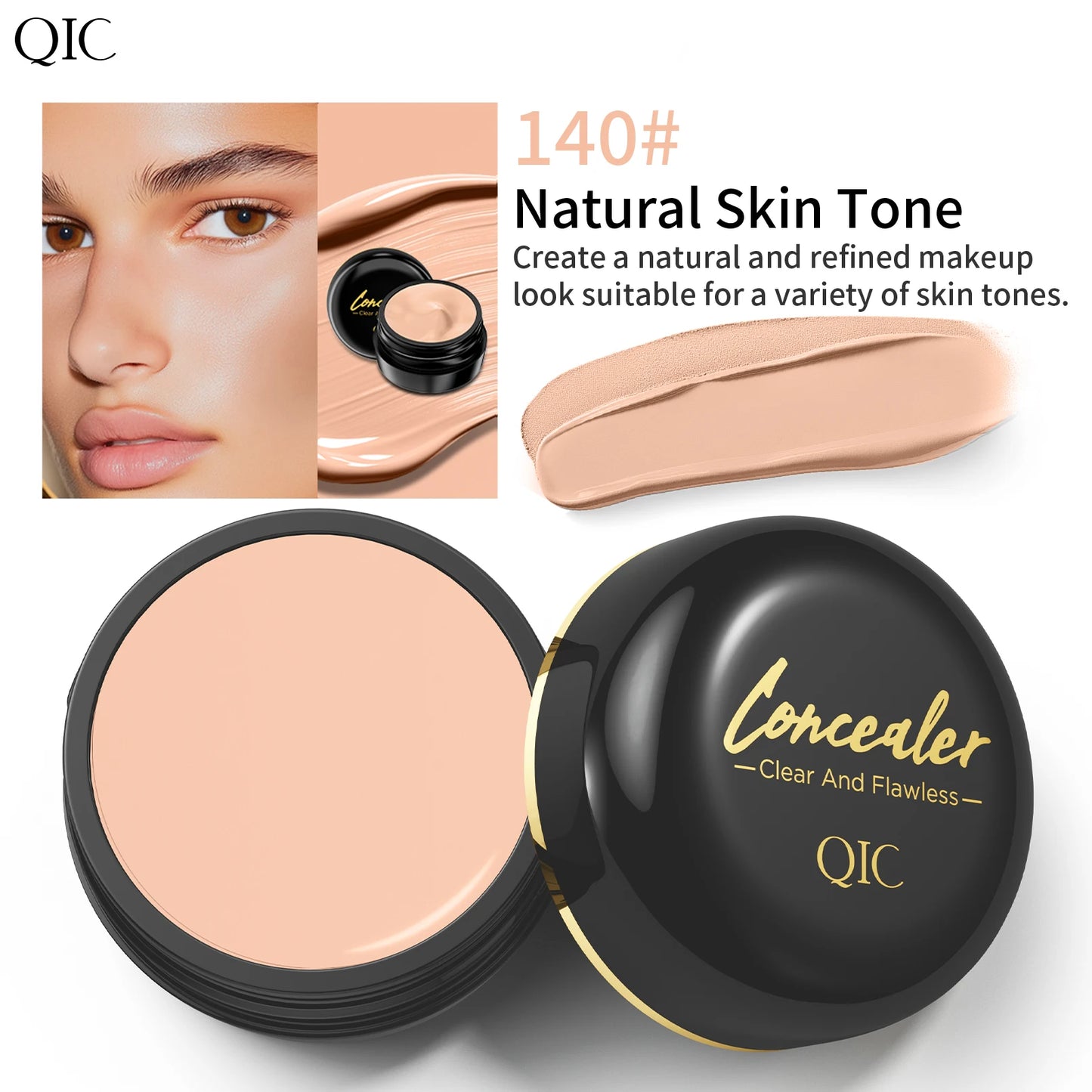 Waterproof Full Coverage Concealer for Tattoos, Scars - Natural Finish Foundation for All Skin Tones & Types