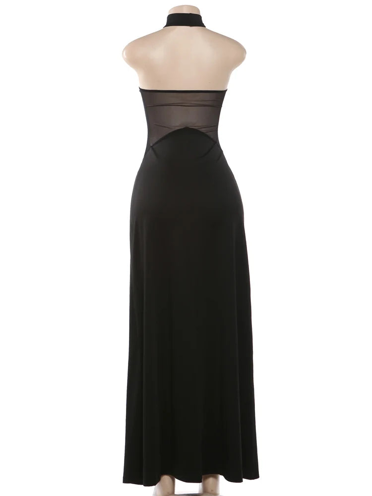 Weird Puss Mesh Patchwork Dress Women Sleeveless Backless Summer Fashion Coquette Clubwear Midnight Birthday Party Slim Vestidos