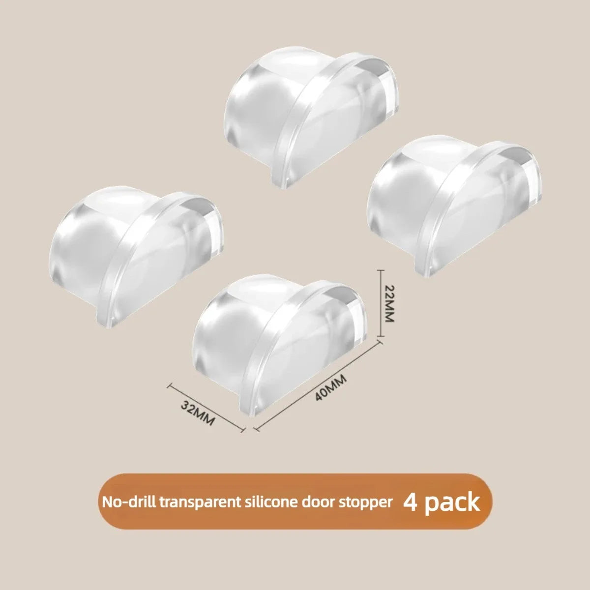 Transparent Self Adhesive No Drill Door Stopper for Wall Floor Furniture Protection Shower Home Office Doorstop Home Improvement