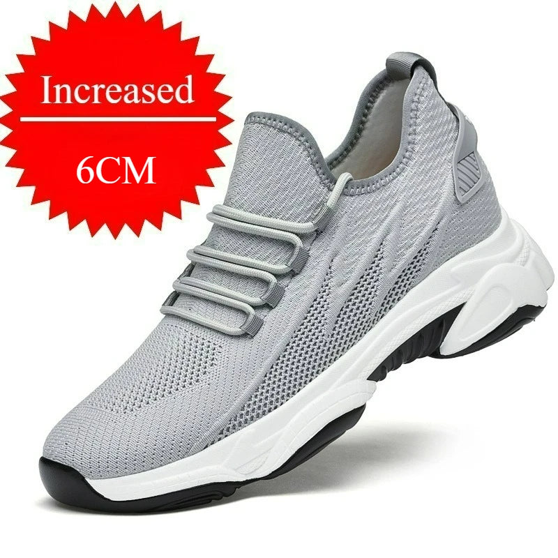 Men's Shoes 10cm Height Increase Sneakers Outdoor Breathable Casual Shoes Lace-up Men Running Shoe Mesh Soft Sole Elevator Shoes
