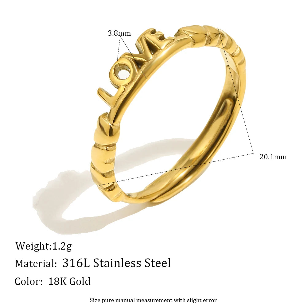 E.B.belle Stainless Steel Dot Diamond Fried Dough Twists Love Open Ring Heart Series Ring Small Round Cake Opening Ring