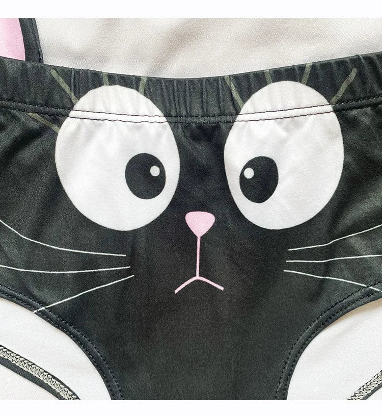 Cute 3D Cat Print Cotton Women‘s Underwear Cartoon Animal Kawaii Panties Breathable Seamless Girls Briefs Lingerie