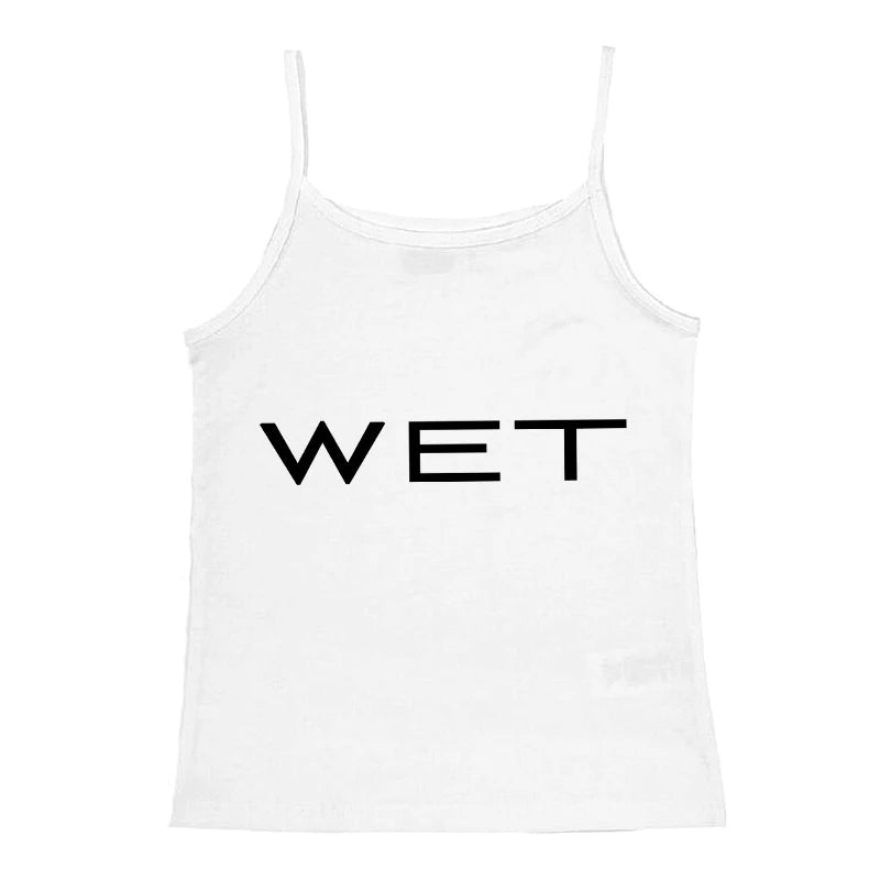 Y2k Aesthetics Harajuku Vintage Tank Top Letter Print Streetwear Sleeveless Baby Crop Top Sexy Elegant Club Clothing 2024 Summer