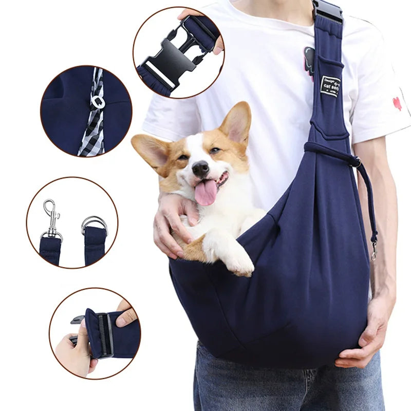 Pet Dog Carrier Crossbody Shoulder Bag Outdoor Travel Breathable Cat Bags Puppy Slings Carrier Bag Dog Carrying Supplies Bag