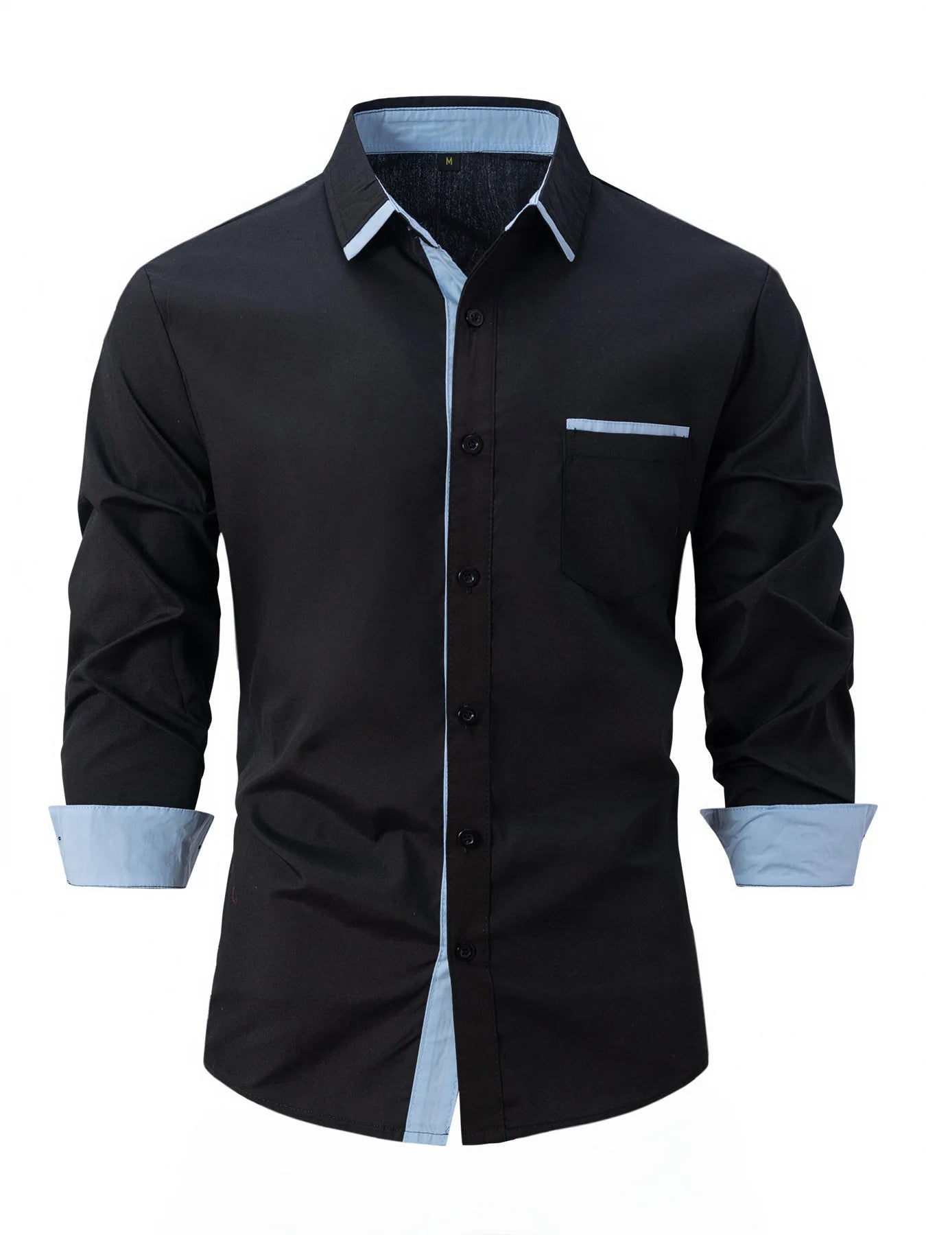 The 2025 New Style Season features a new men's casual and trendy lapel shirt with a fashionable pocket color long-sleeved shirt