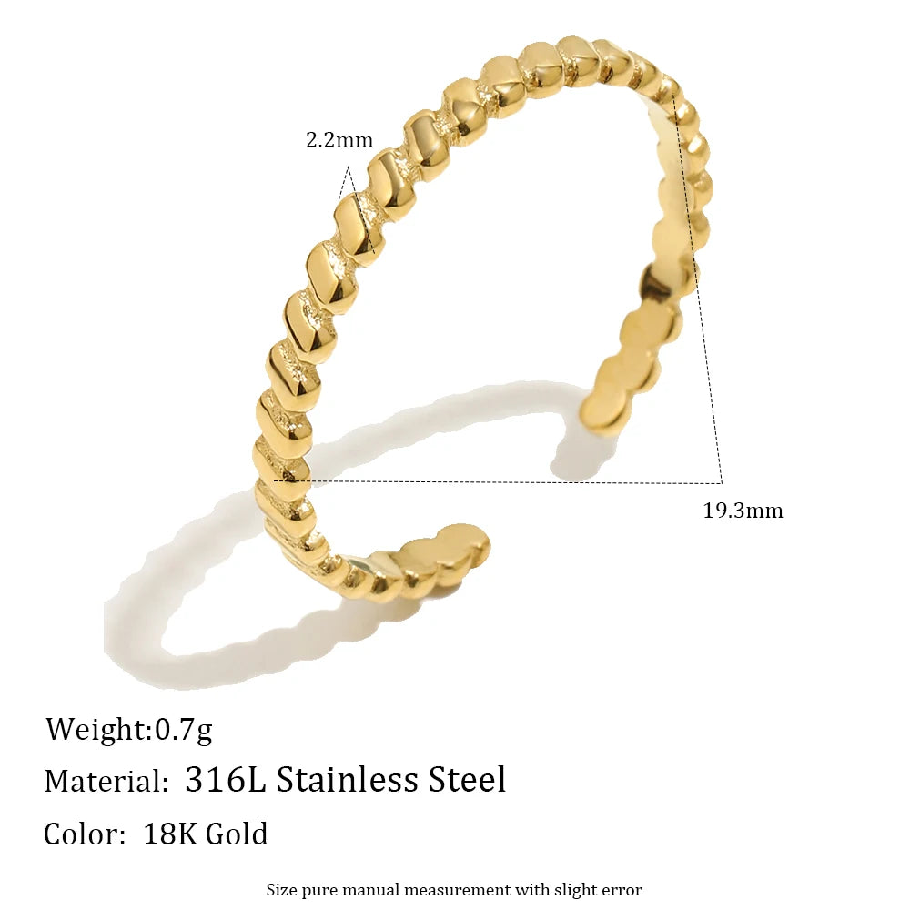 E.B.belle Stainless Steel Dot Diamond Fried Dough Twists Love Open Ring Heart Series Ring Small Round Cake Opening Ring