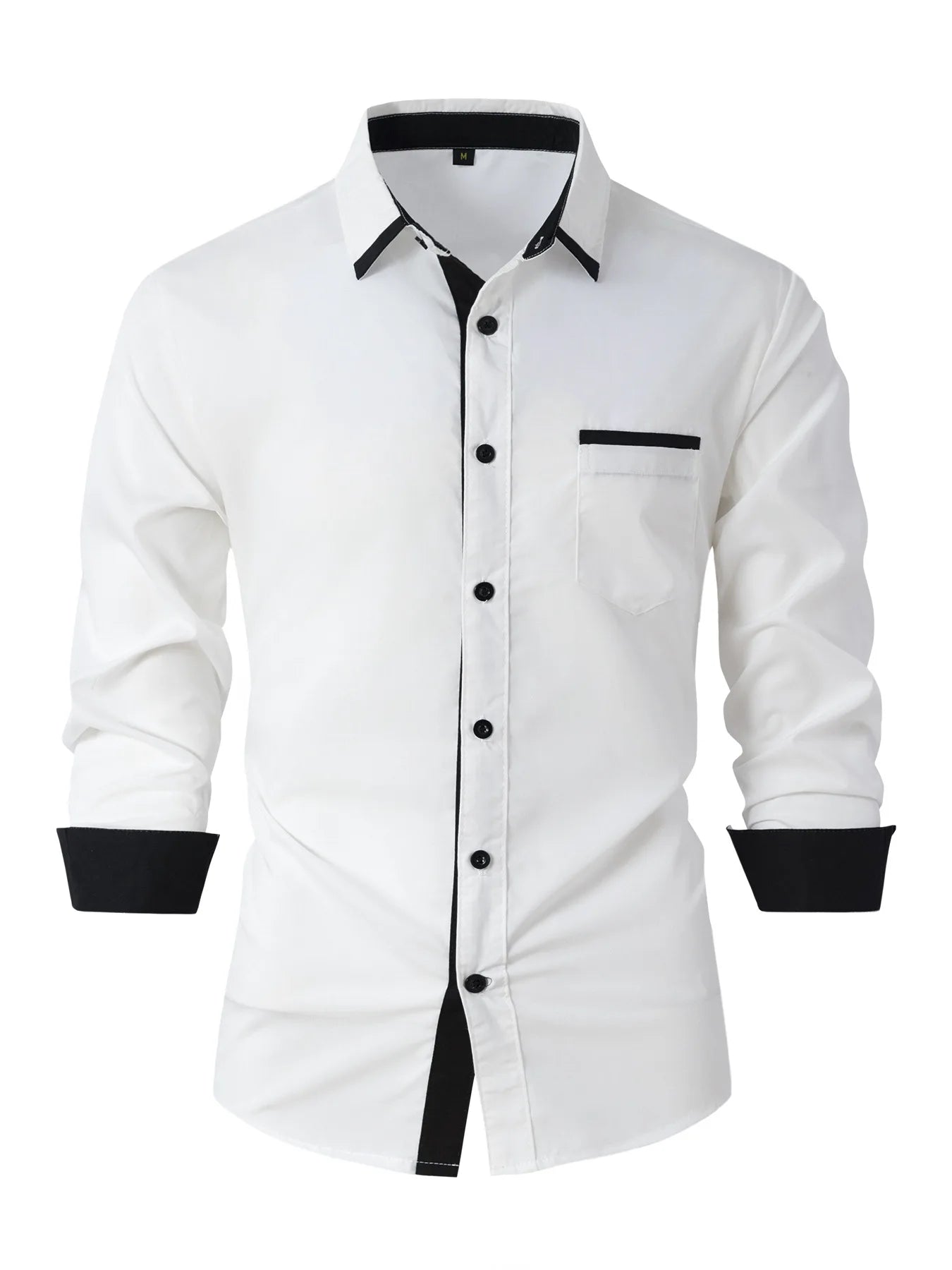 The 2025 New Style Season features a new men's casual and trendy lapel shirt with a fashionable pocket color long-sleeved shirt