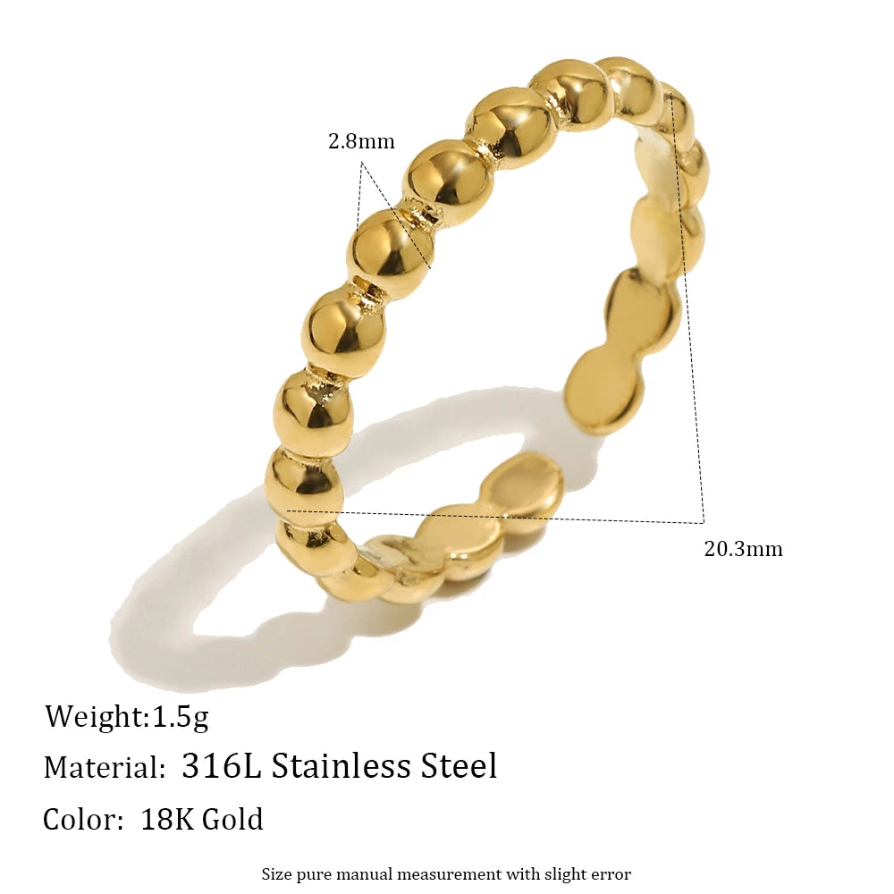 E.B.belle Stainless Steel Dot Diamond Fried Dough Twists Love Open Ring Heart Series Ring Small Round Cake Opening Ring