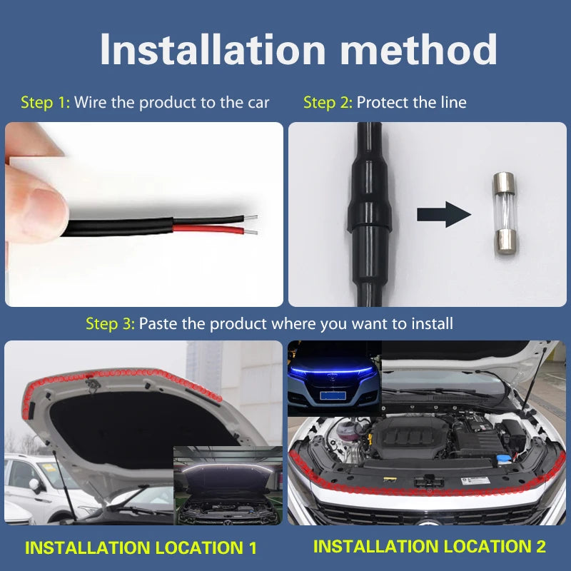 1pcs For Skoda Kodiaq 2016-2023 LED DRL Daytime Running Lights Daylight Driving light fog lamp Flexible Light Strip Universal