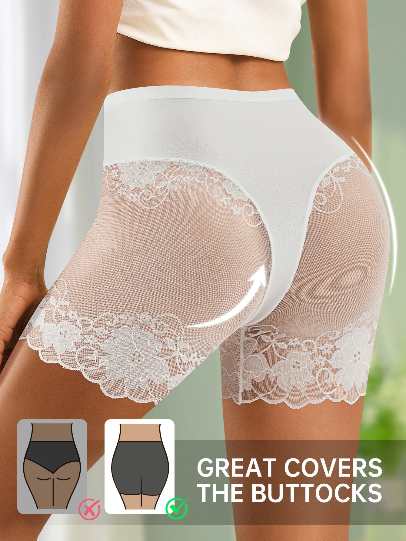 2Pcs/Set Women's Boxer Briefs Women's Clear Boxer Briefs Comfortable Mid Rise Breathable Anti-roll Great for Everyday Use