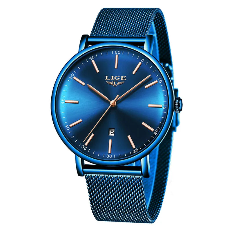 LIGE Fashoin Mens Watches Top Brand Luxury Automatic Watch For Men Waterproof Stainless Steel Mechanical Wristwatch Reloj Hombre