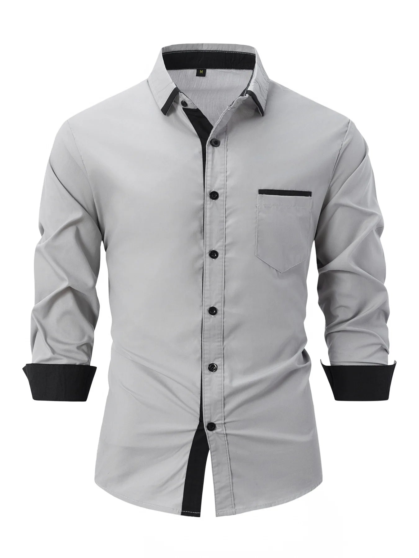 The 2025 New Style Season features a new men's casual and trendy lapel shirt with a fashionable pocket color long-sleeved shirt
