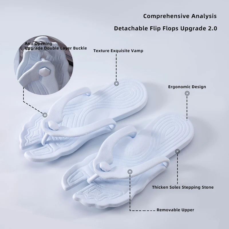 A pair of portable folding slippers for travel and business trips, couple beach flip flops, hotel bath non slip slippers