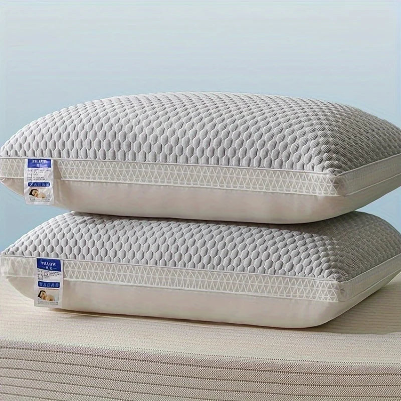 3D High Elasticity and Non Collapsing Neck Pillow, Comfortable Neck Protection Pillow Core, Single Person High Pillow, Bedding