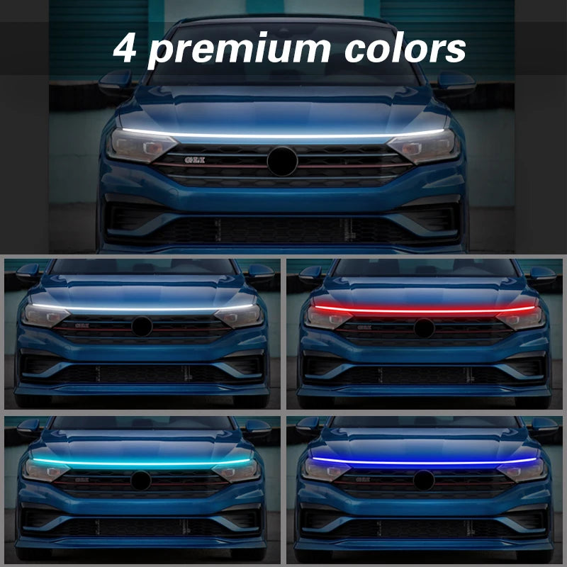 1pcs For Skoda Kodiaq 2016-2023 LED DRL Daytime Running Lights Daylight Driving light fog lamp Flexible Light Strip Universal