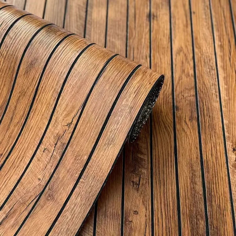 3D Wood Grain Grille Self-adhesive Wallpaper for Wall Decor Peel and Stick Wall Stickers Bedroom Living Room Thicken Wall Panels