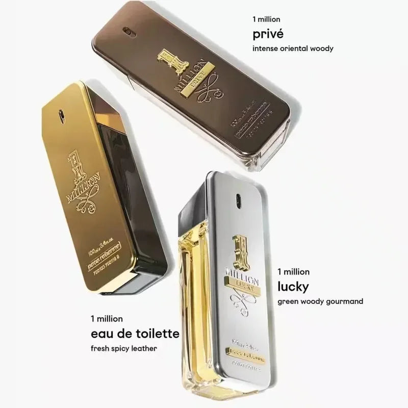 1 Million Lucky Prive Eau de Parfum Spray by Rabanne 100 ML Original Arab Perfumes Lasting Woody Spicy Pheromones Perfume 3.4 Oz