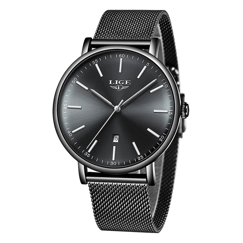 LIGE Fashoin Mens Watches Top Brand Luxury Automatic Watch For Men Waterproof Stainless Steel Mechanical Wristwatch Reloj Hombre