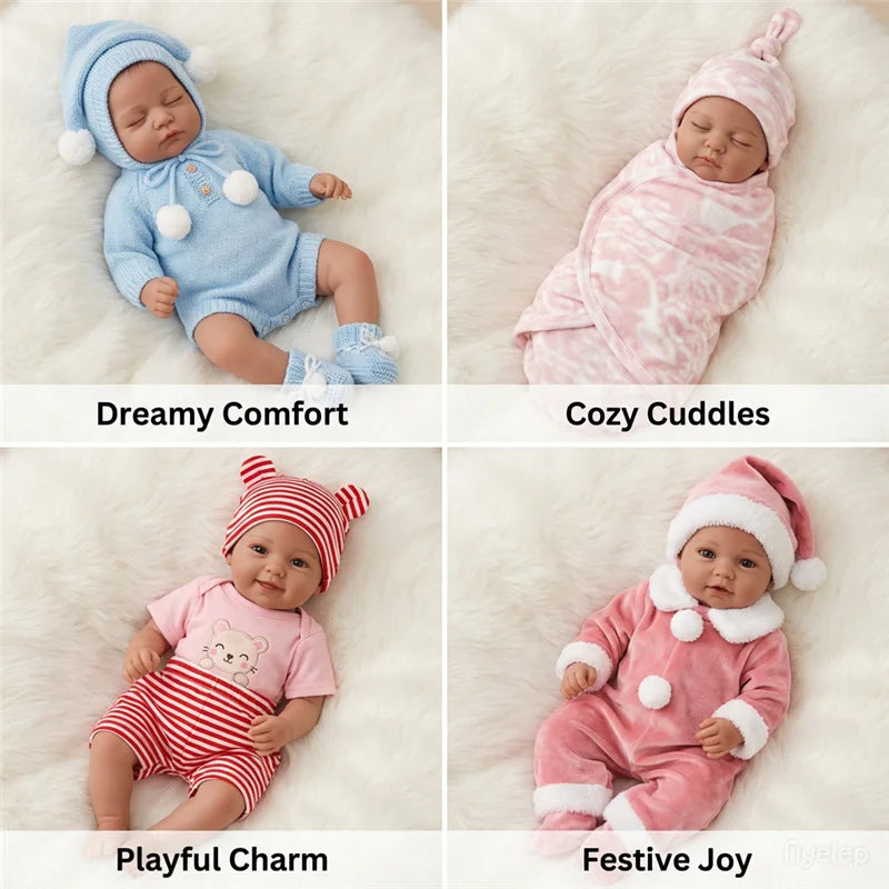 For 12 Inch Baby Reborn Dolls Outfits Clothes Baby Doll 30cm Dress T-Shirt Pants Clothing Winter Plush Pajama Set Accessories