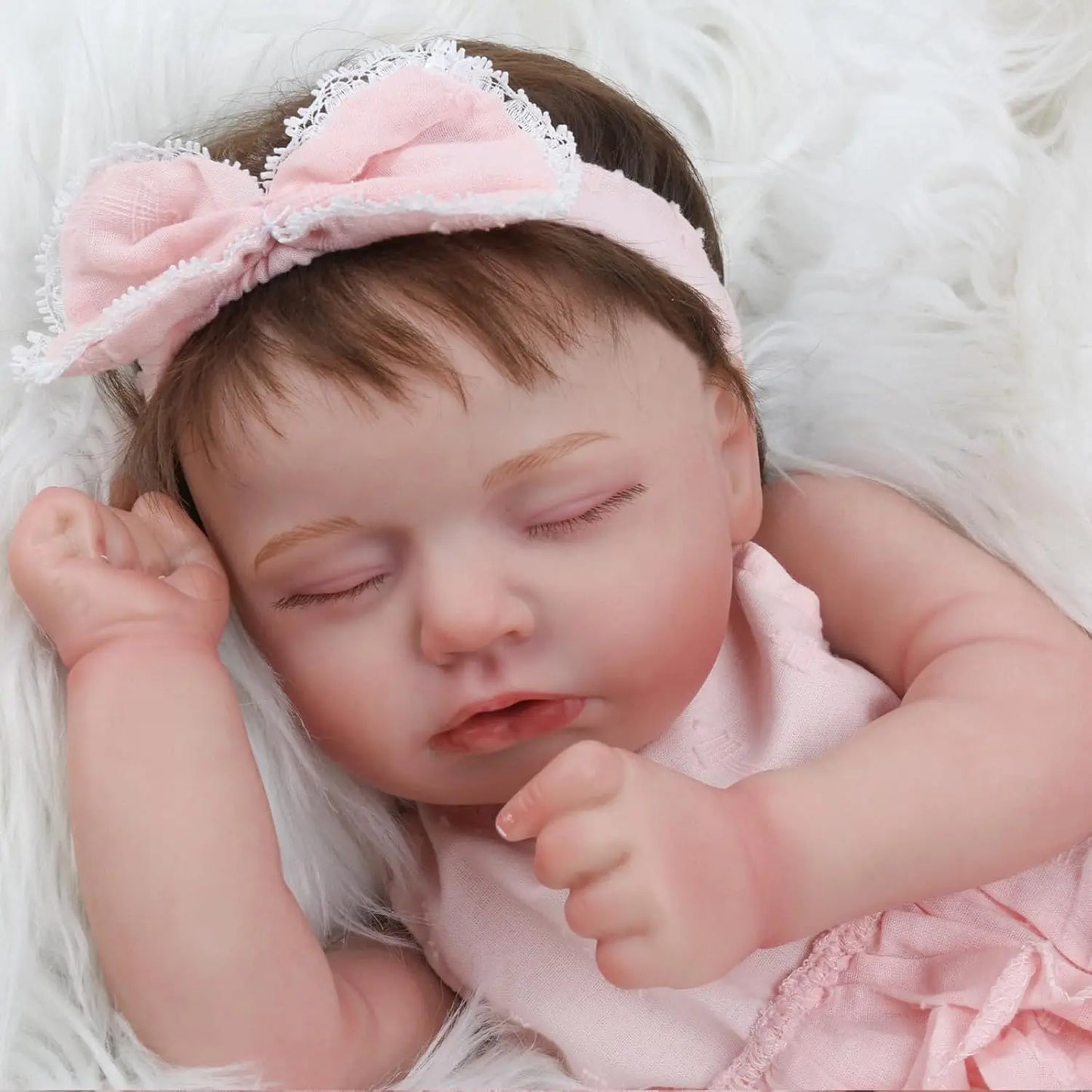 NPK 19inch Hand Rooted Hair Reborn Baby Doll Loulou Newborn Size Handmade Realistic 3D Skin Painted Visible Veins Christmas Gift