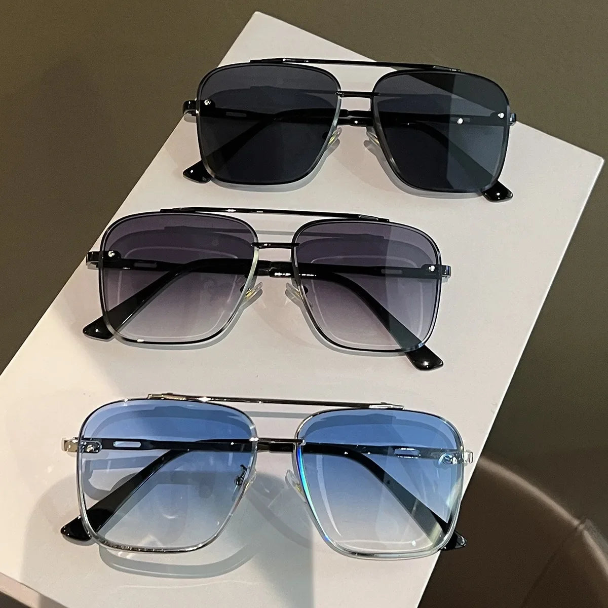 Metal Punk Big Frame Sunglasses for Men Women Cool Driving Glasses Brand Design Square Sun Glasses Goggles UV400 Eyewear
