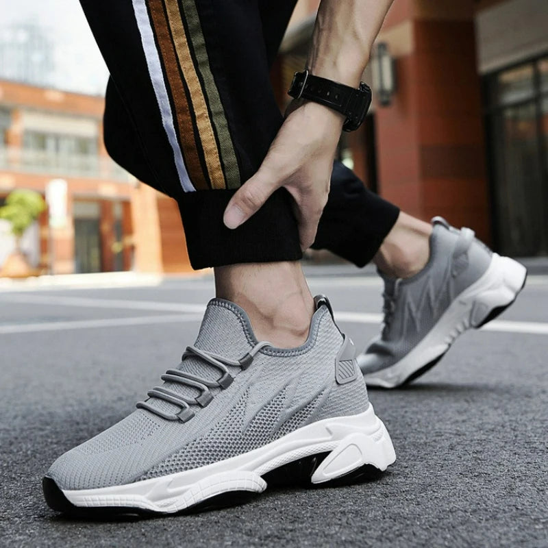 Men's Shoes 10cm Height Increase Sneakers Outdoor Breathable Casual Shoes Lace-up Men Running Shoe Mesh Soft Sole Elevator Shoes