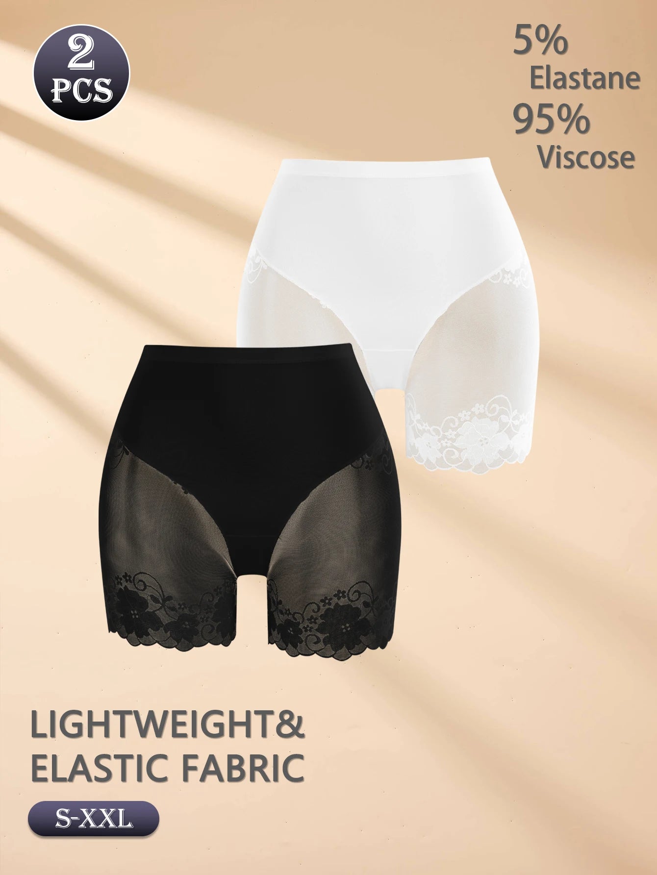 2Pcs/Set Women's Boxer Briefs Women's Clear Boxer Briefs Comfortable Mid Rise Breathable Anti-roll Great for Everyday Use