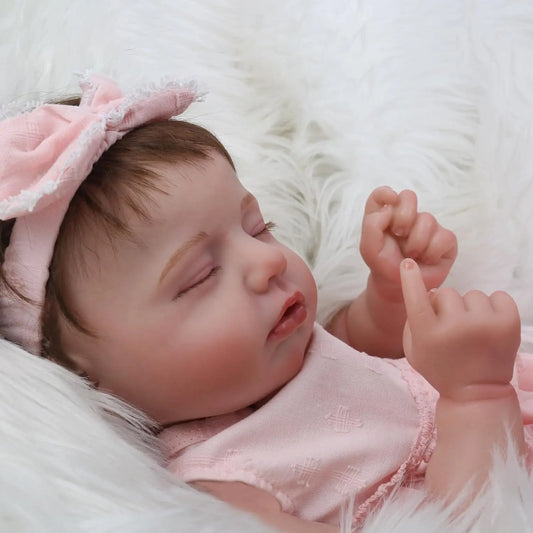 NPK 19inch Hand Rooted Hair Reborn Baby Doll Loulou Newborn Size Handmade Realistic 3D Skin Painted Visible Veins Christmas Gift