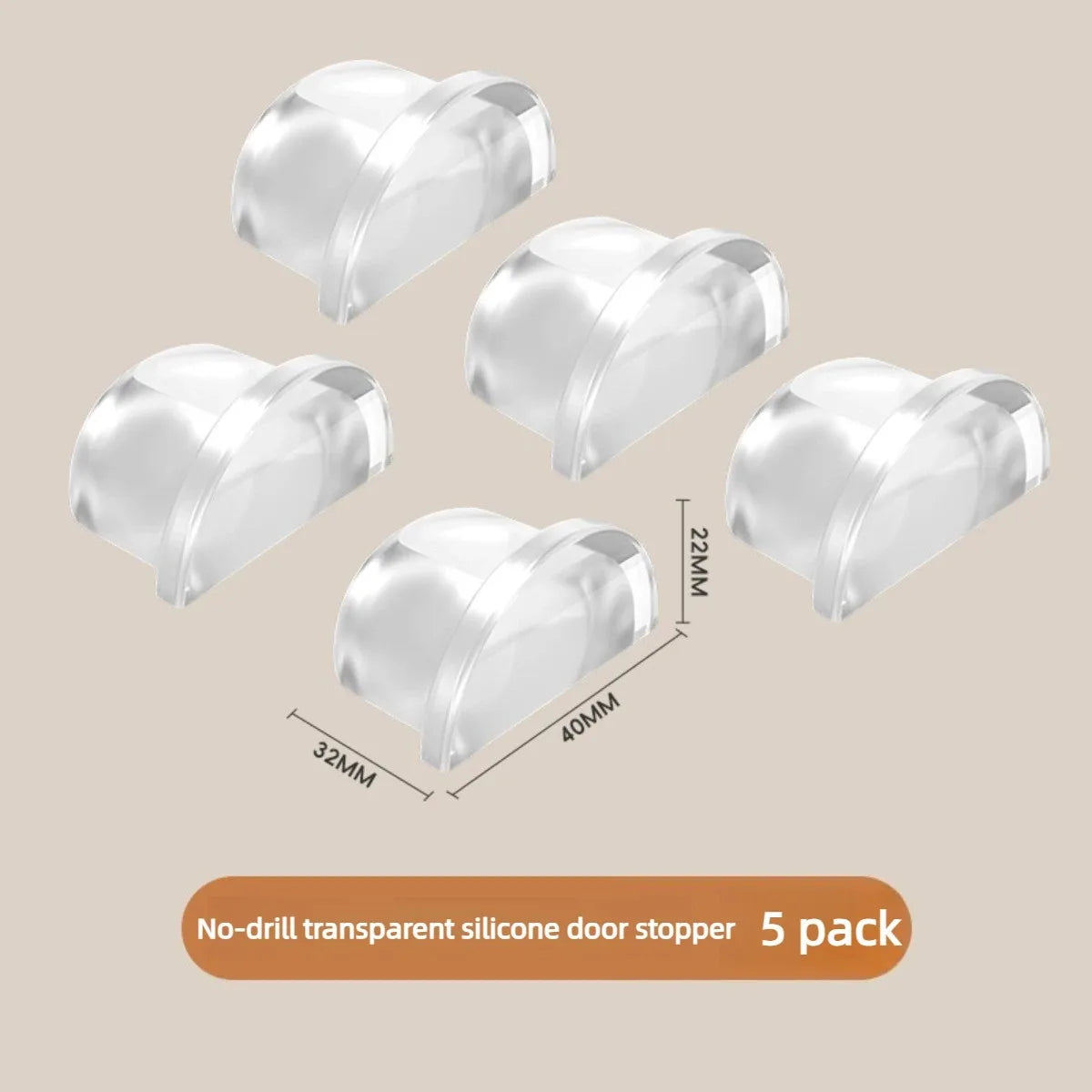 Transparent Self Adhesive No Drill Door Stopper for Wall Floor Furniture Protection Shower Home Office Doorstop Home Improvement