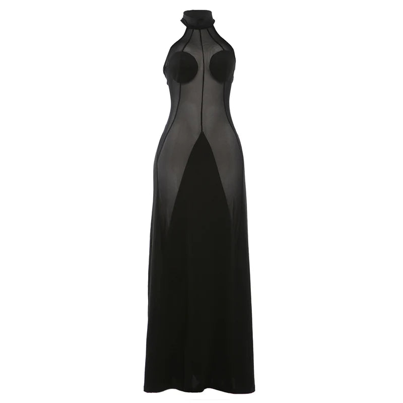 Weird Puss Mesh Patchwork Dress Women Sleeveless Backless Summer Fashion Coquette Clubwear Midnight Birthday Party Slim Vestidos