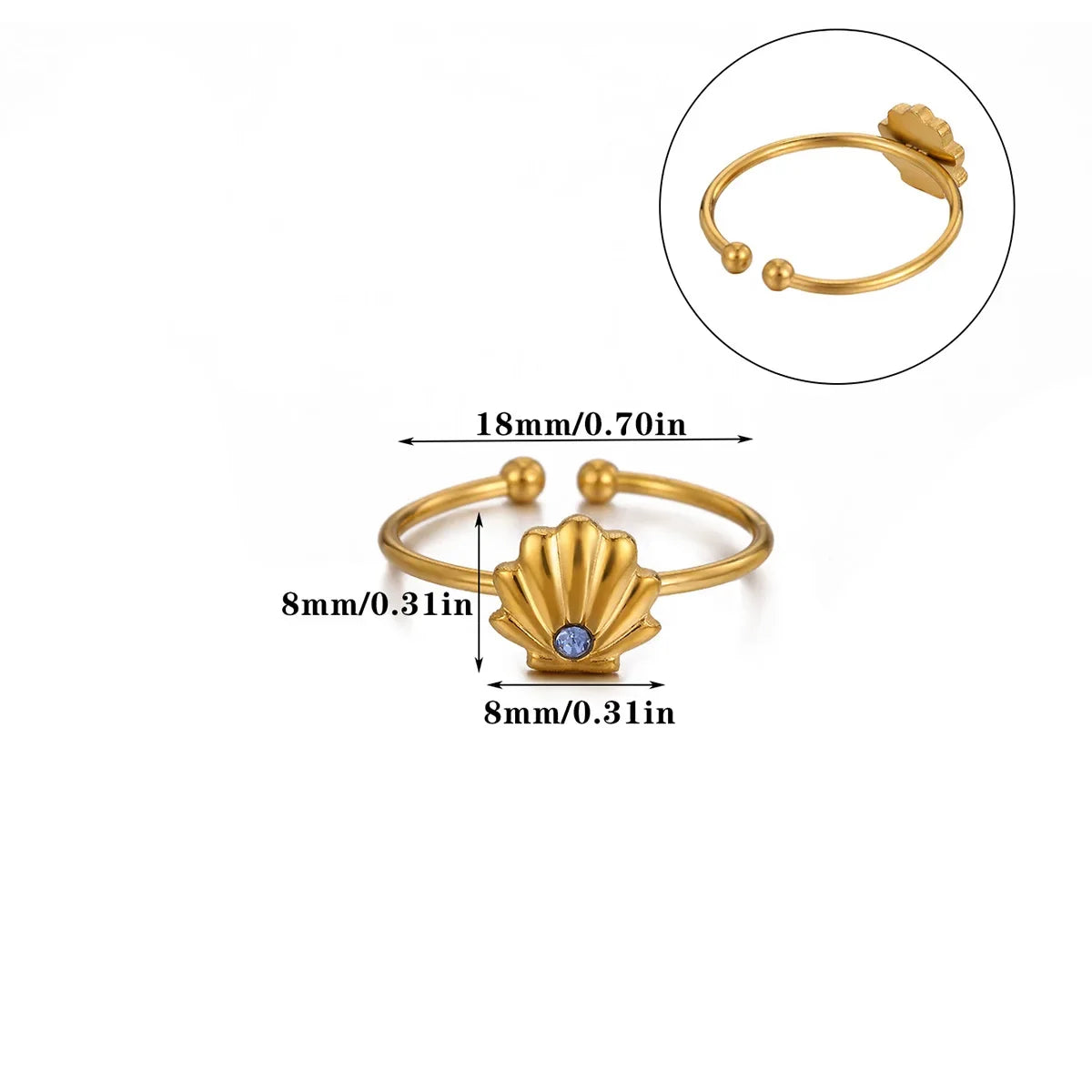 2025 Gold Color Turtle Opening Ring For Women Trend Stainless Steel Waterproof Starfish Bague Elegant Jewelry Christmas Gifts