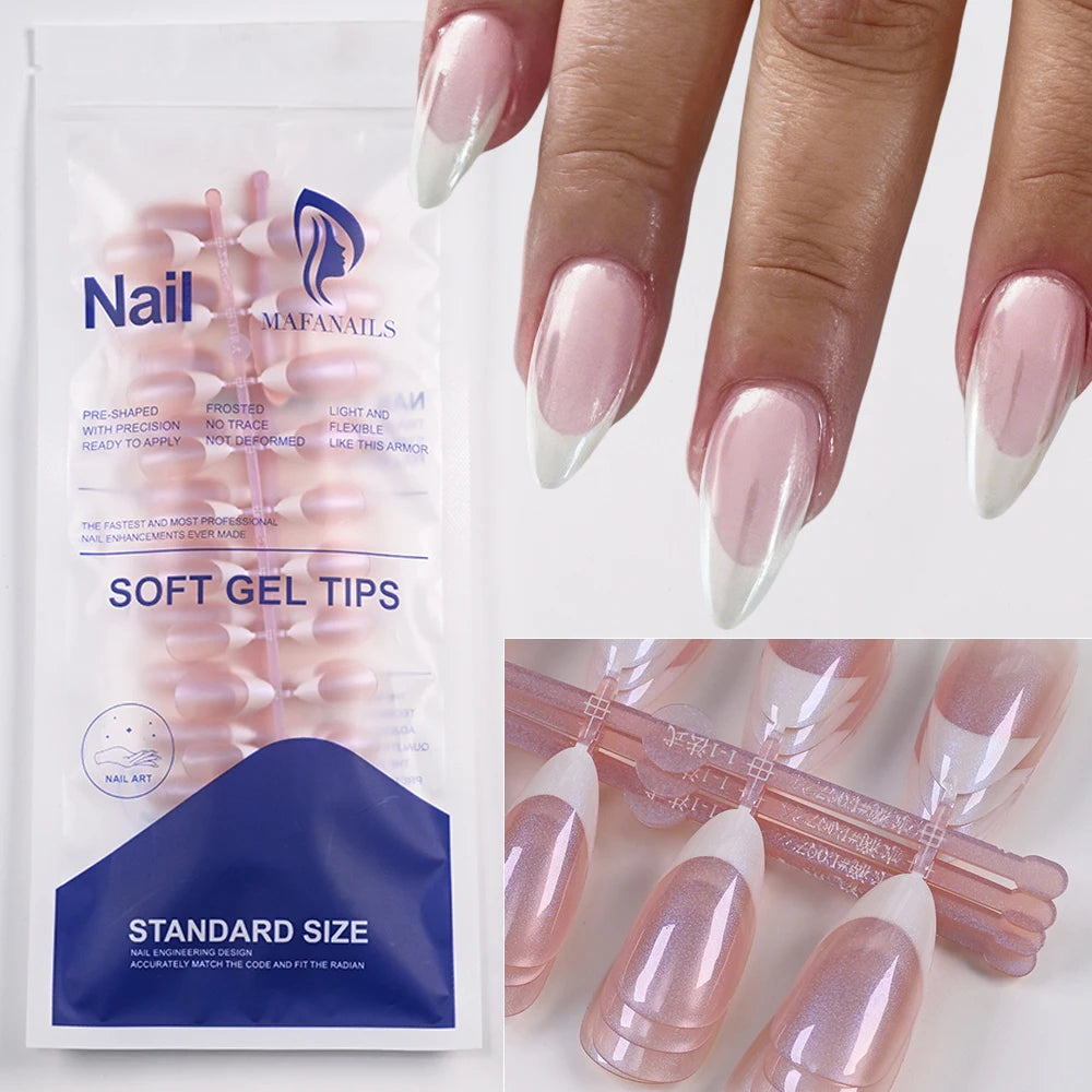 240/120Pcs Colorful French Short Square False Nails Full Cover Fake Nail Tip Extension Acrylic Wearable Ballerina Press on Nails
