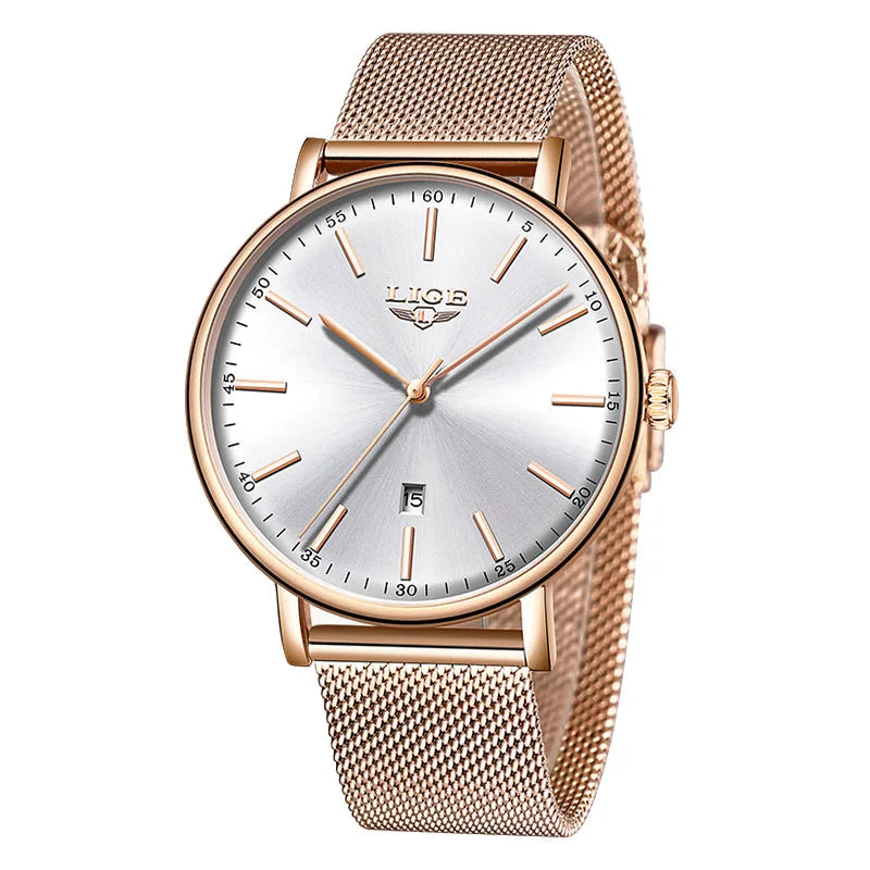 LIGE Fashoin Mens Watches Top Brand Luxury Automatic Watch For Men Waterproof Stainless Steel Mechanical Wristwatch Reloj Hombre