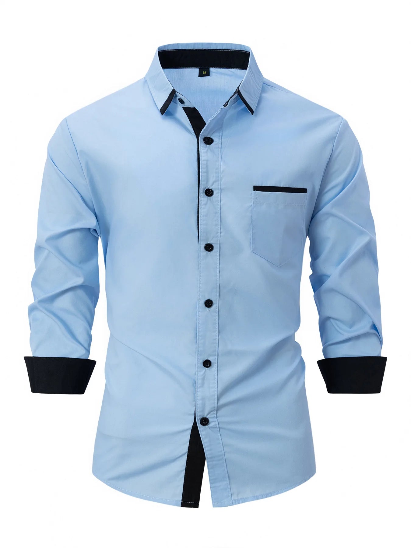 The 2025 New Style Season features a new men's casual and trendy lapel shirt with a fashionable pocket color long-sleeved shirt