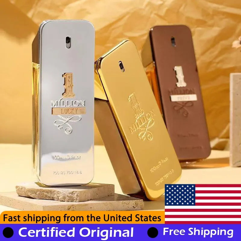 1 Million Lucky Prive Eau de Parfum Spray by Rabanne 100 ML Original Arab Perfumes Lasting Woody Spicy Pheromones Perfume 3.4 Oz
