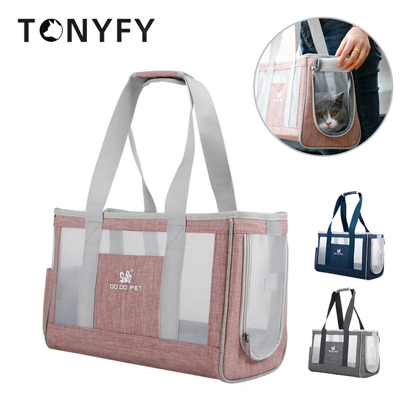 Cat Carrier Bag Transporter Portable Breathable Pet Dog Single Shoulder Bags Light Portable Dog Handbag Durable Travel Puppy Bag