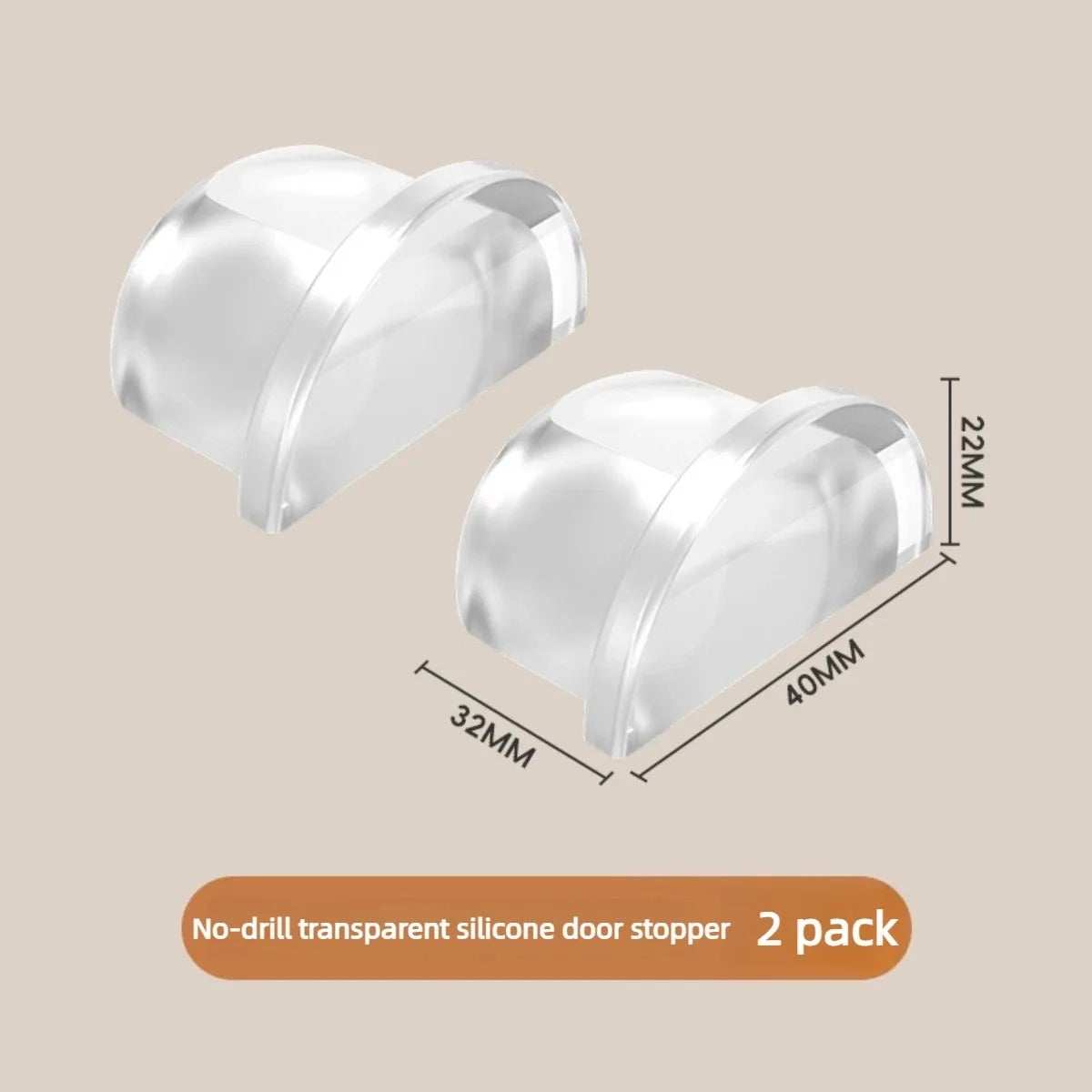 Transparent Self Adhesive No Drill Door Stopper for Wall Floor Furniture Protection Shower Home Office Doorstop Home Improvement