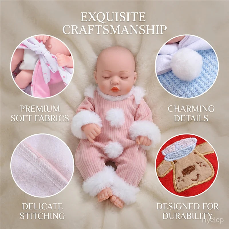 For 12 Inch Baby Reborn Dolls Outfits Clothes Baby Doll 30cm Dress T-Shirt Pants Clothing Winter Plush Pajama Set Accessories