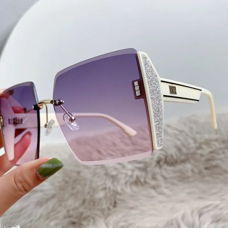 New Borderless Square Sunglasses Women's Brand Designer Fashion Sun Glasses Women Outdoor Driving Eyewear UV400 Oculos De Sol