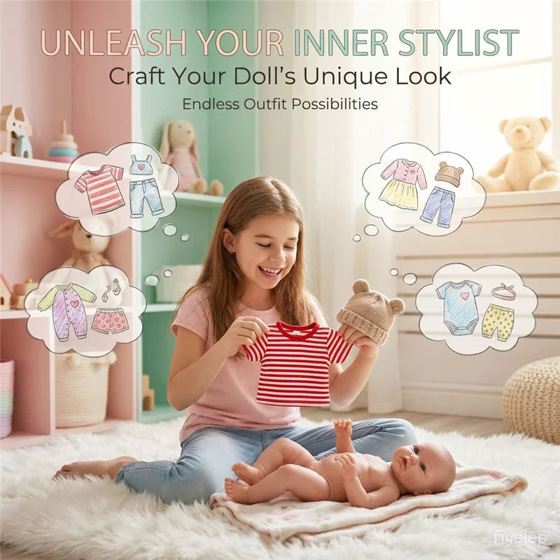 For 12 Inch Baby Reborn Dolls Outfits Clothes Baby Doll 30cm Dress T-Shirt Pants Clothing Winter Plush Pajama Set Accessories