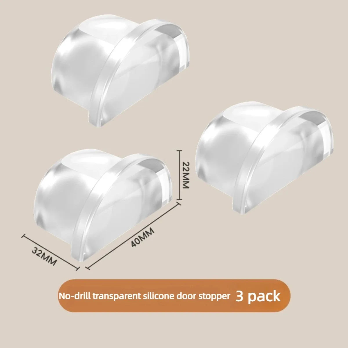 Transparent Self Adhesive No Drill Door Stopper for Wall Floor Furniture Protection Shower Home Office Doorstop Home Improvement