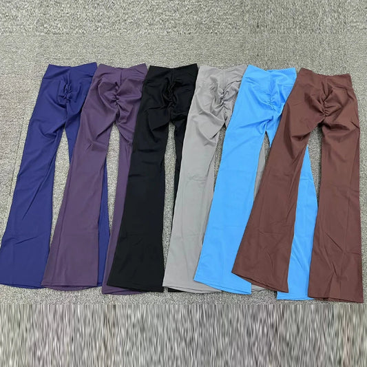 Scrunch Sport Flared Legging Pants Raises Butt Women Clothing High Waist Yoga Pants Gym Tights Push Up Leggings for Fitness 2025