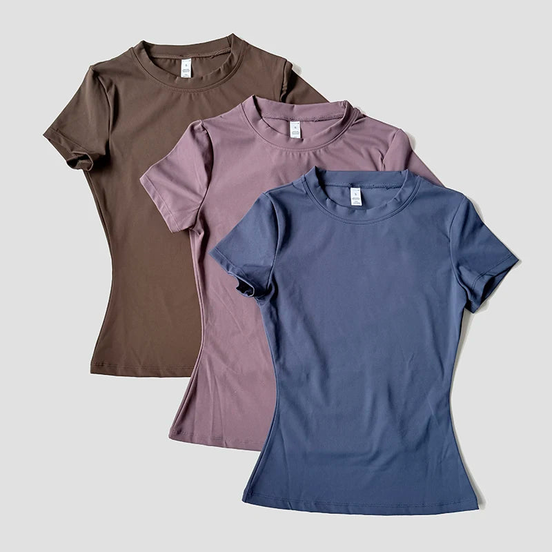 Women Yoga Top Seamless Sport T Shirts Fitness Clothes Short Sleeve Yoga Shirt Gym Top Running  Active Wear
