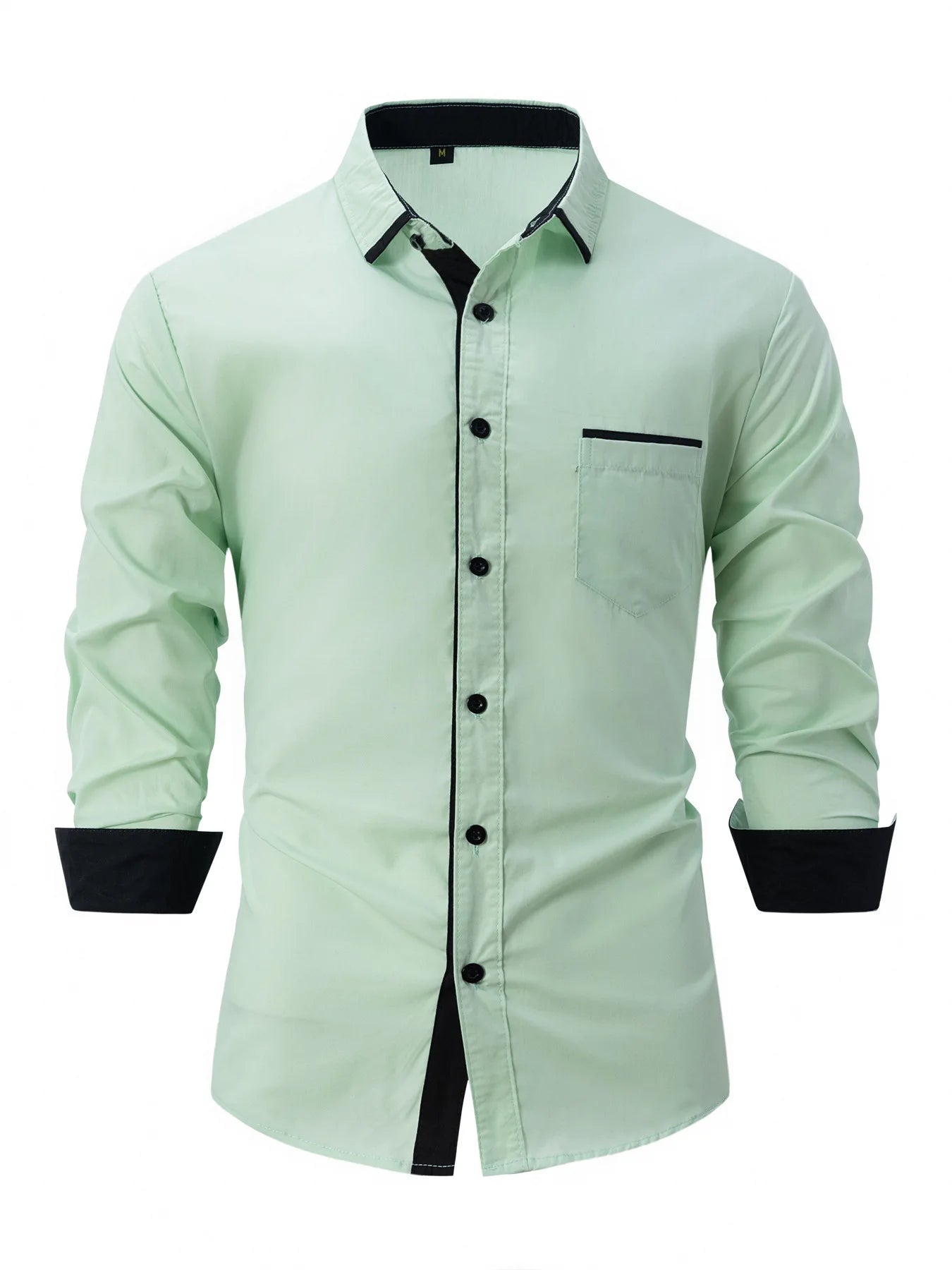 The 2025 New Style Season features a new men's casual and trendy lapel shirt with a fashionable pocket color long-sleeved shirt