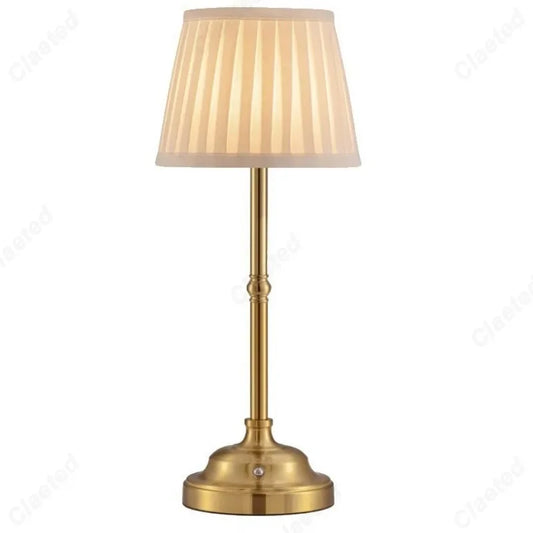 Creative LED Charging Touch Dimming Fabric Desk Lamp Bedroom Bedside Table Lamp High-end Atmosphere Small Night Light Lighting