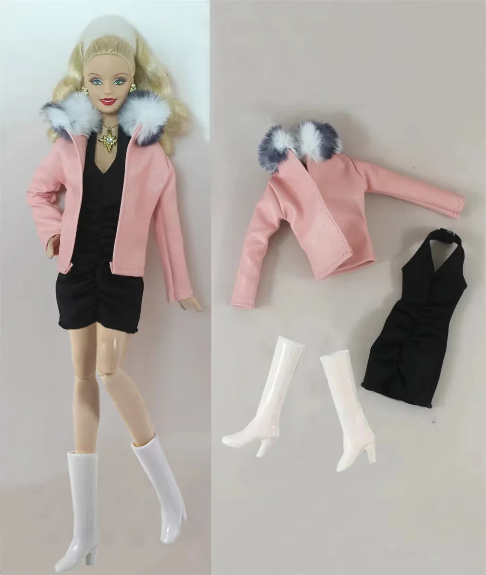 Handmade BABI CLOTHES Leather Clothing Outfit Overcoat for 11.5 inch 30cm Doll bjd clothes Many Style Gifts for doll accessories