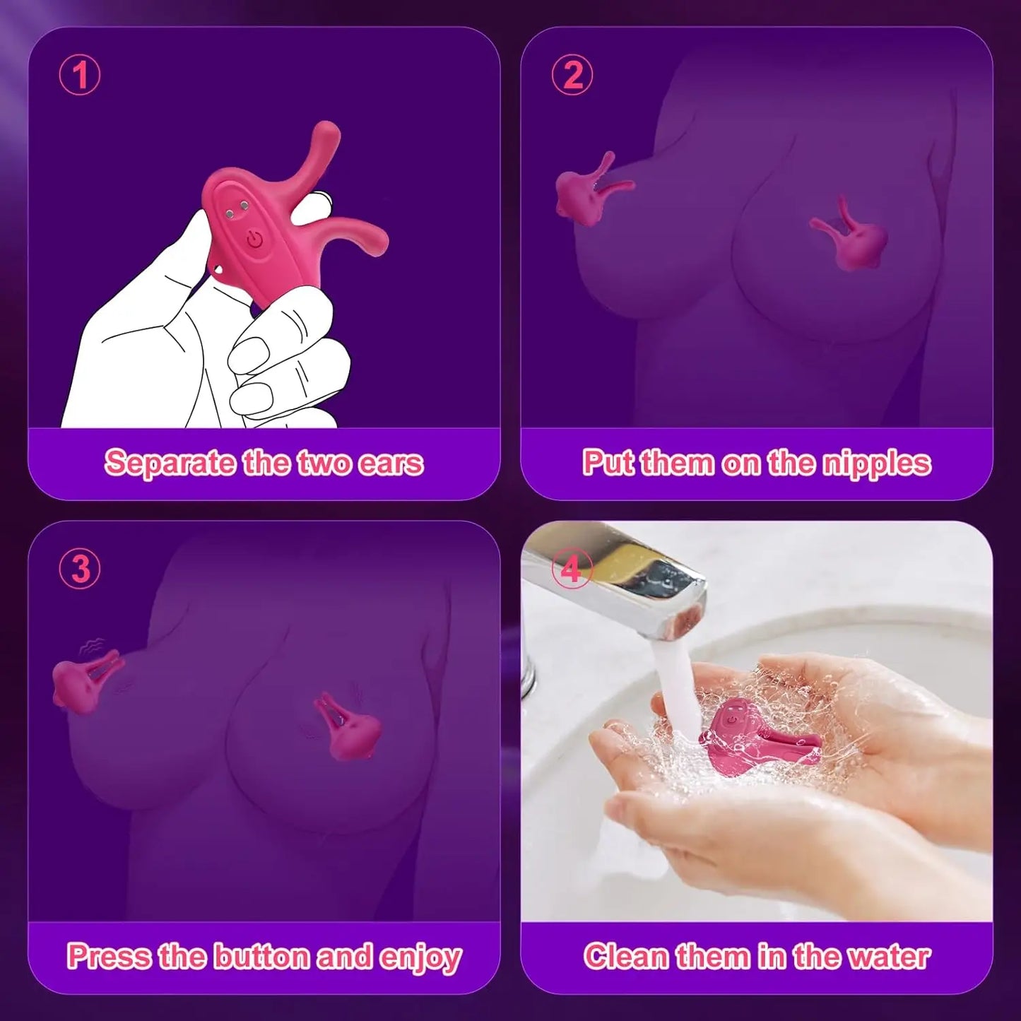 Wearable Nipple Clip Vibrator Tease Nipple Breast Stimulator Chest G-spot Massager Female Masturbator Adult Products