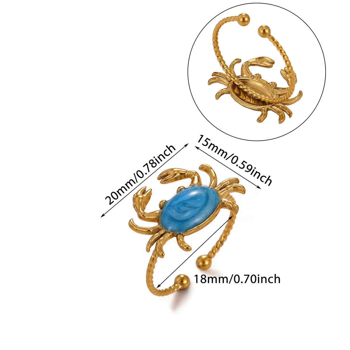2025 Gold Color Turtle Opening Ring For Women Trend Stainless Steel Waterproof Starfish Bague Elegant Jewelry Christmas Gifts