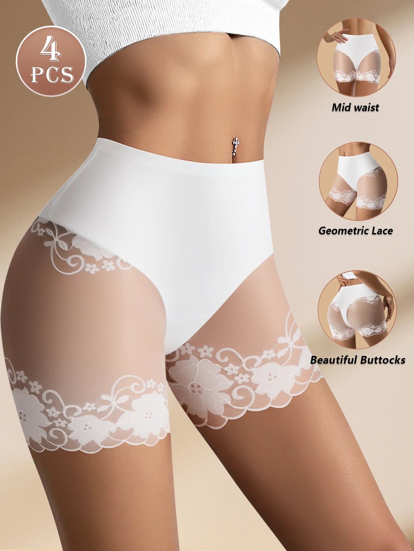 2Pcs/Set Women's Boxer Briefs Women's Clear Boxer Briefs Comfortable Mid Rise Breathable Anti-roll Great for Everyday Use